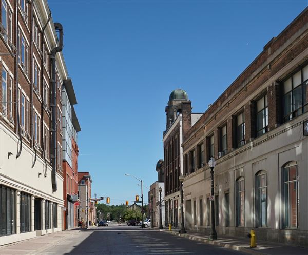 Brantford - Queen Street at Colborne Street Facing North (6/16/2021)